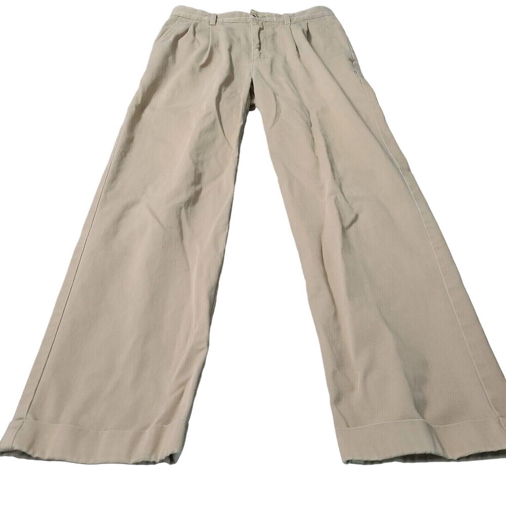 Tommy Hilfiger Mens Khaki Pants Beige Size 31X30 100% Cotton Zip Button Pockets